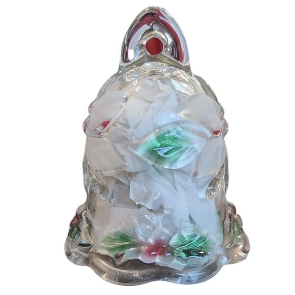 Crystal Mikasa Holiday Bloom Poinsettia Ornament Bell Christmas Decor NIB - Picture 5 of 7